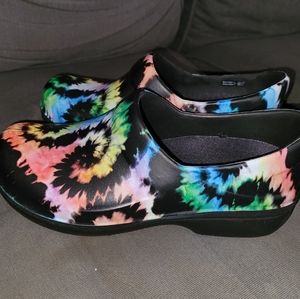 Crocs Neria Pro II Rainbow Swirl Clogs for Women; Tie Dye Shoes
